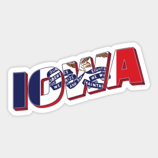 Iowa vintage style retro souvenir Sticker